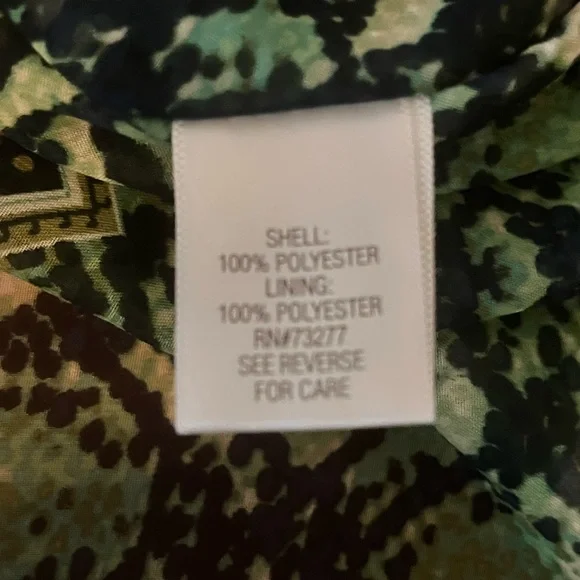 🛍️3 For $10🛍️ Dana Buchman Green Blue Sheer Scarf Top Navy Blue Camisole, L - Picture 7 of 11